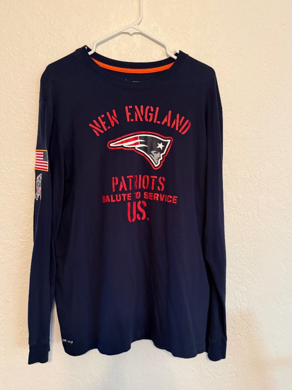 Nike Patriots Salute to Service Long Sleeve Shirt XL NFL On Field